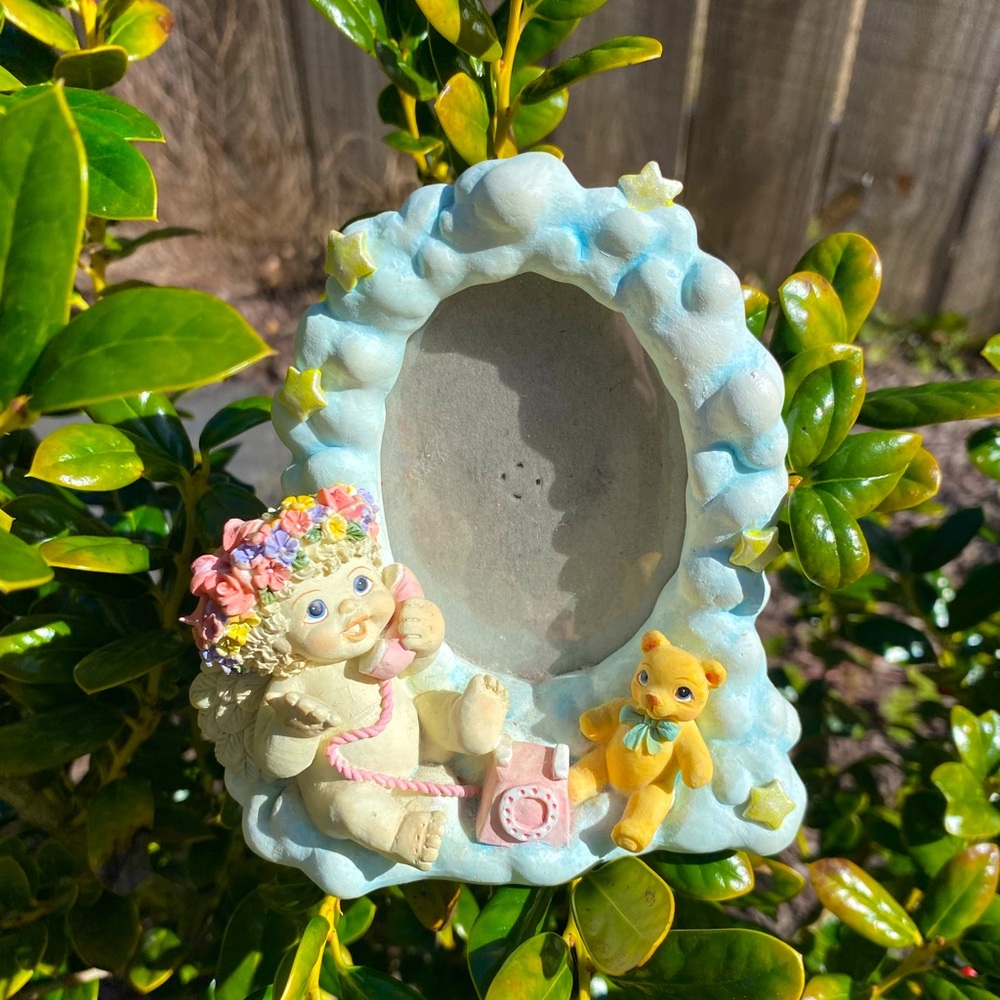 Vintage Dreamsicles Whimsical Ceramic Cloud Star Celestial Kawaii Photo Frame